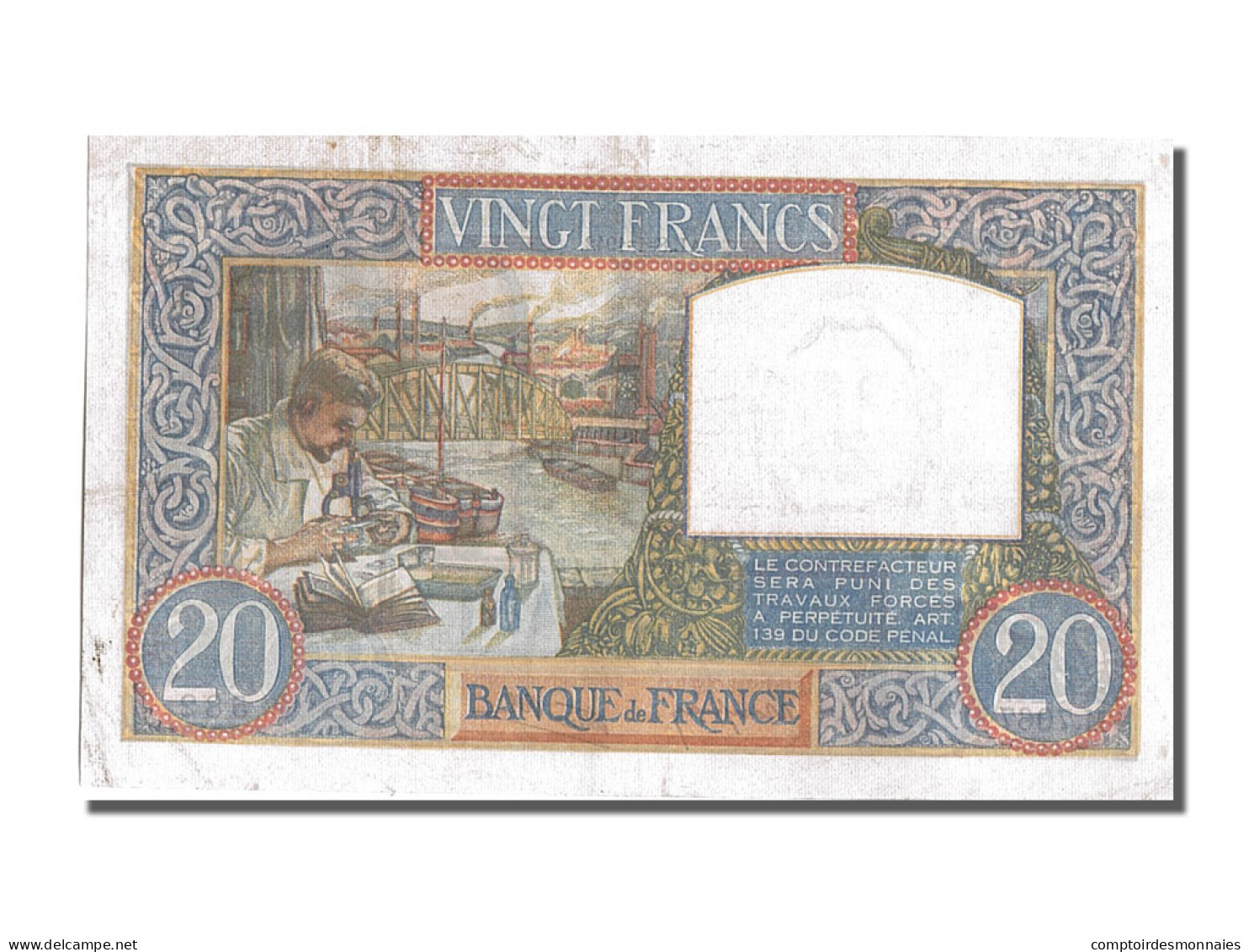 Billet, France, 20 Francs, 20 F 1939-1942 ''Science Et Travail'', 1942 - 20 F 1939-1942 ''Science Et Travail''