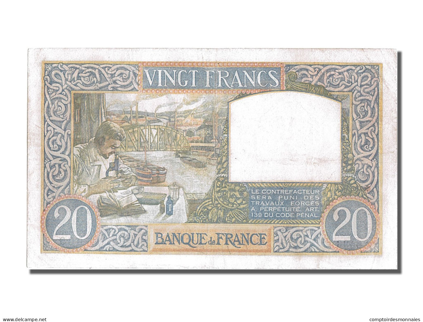 Billet, France, 20 Francs, 20 F 1939-1942 ''Science Et Travail'', 1941 - 20 F 1939-1942 ''Science Et Travail''