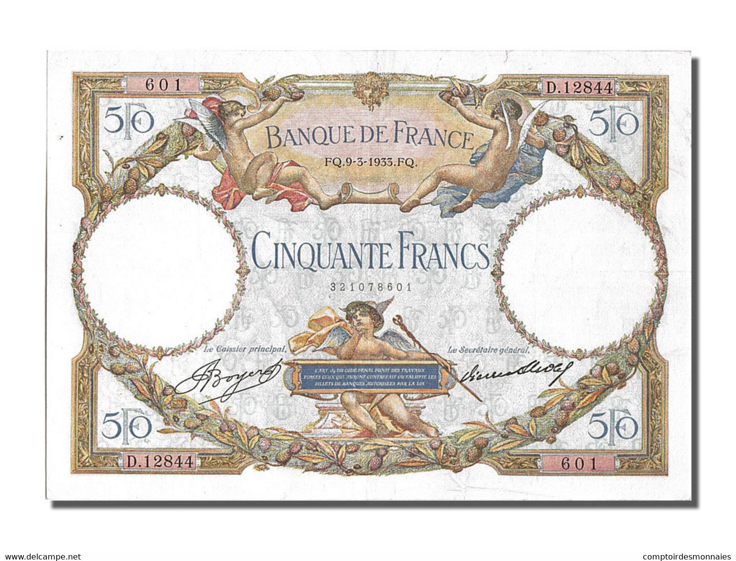 Billet, France, 50 Francs, 50 F 1927-1934 ''Luc Olivier Merson'', 1933 - 50 F 1927-1934 ''Luc Olivier Merson''