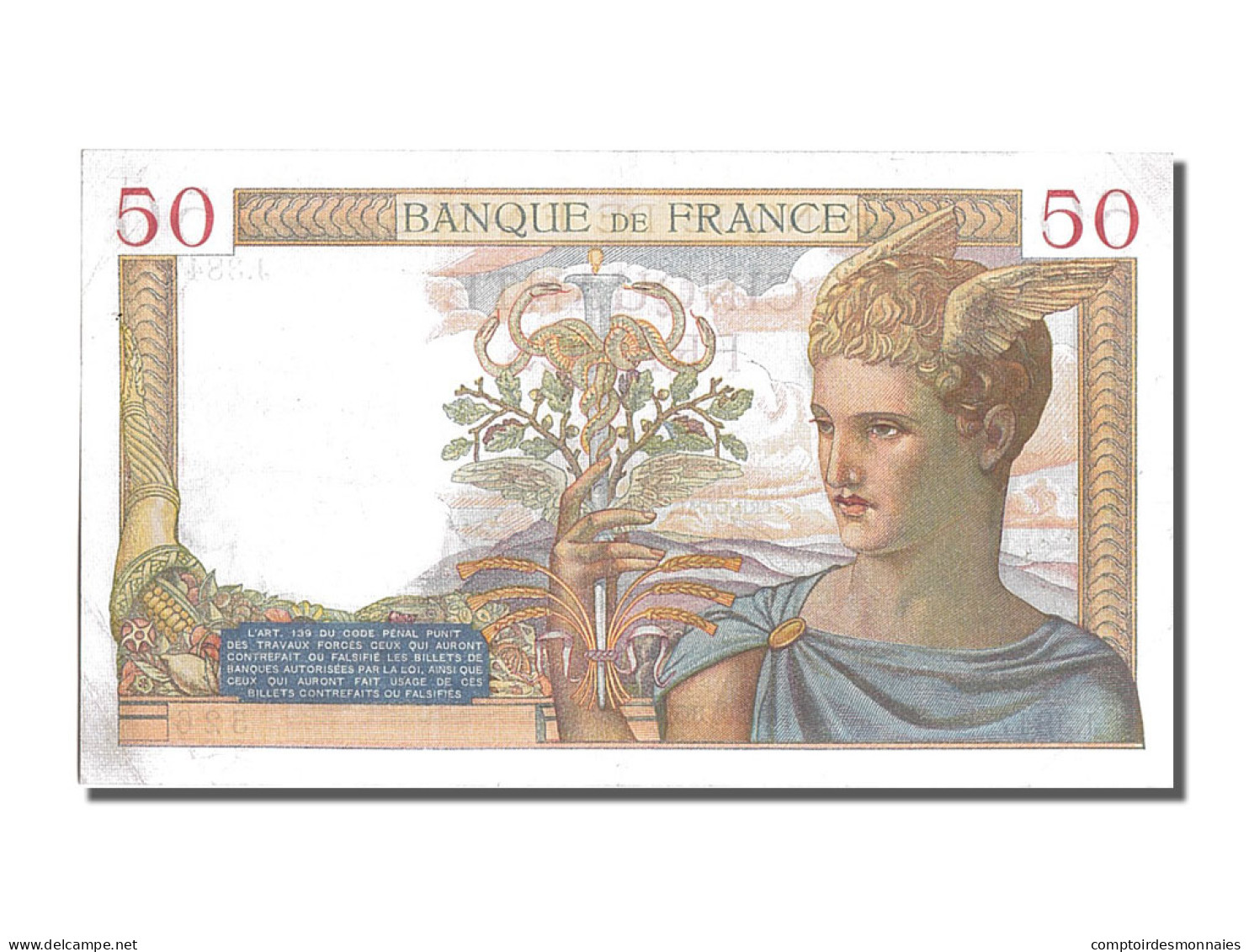 Billet, France, 50 Francs, 50 F 1934-1940 ''Cérès'', 1936, 1936-02-27, TTB+ - 50 F 1934-1940 ''Cérès''