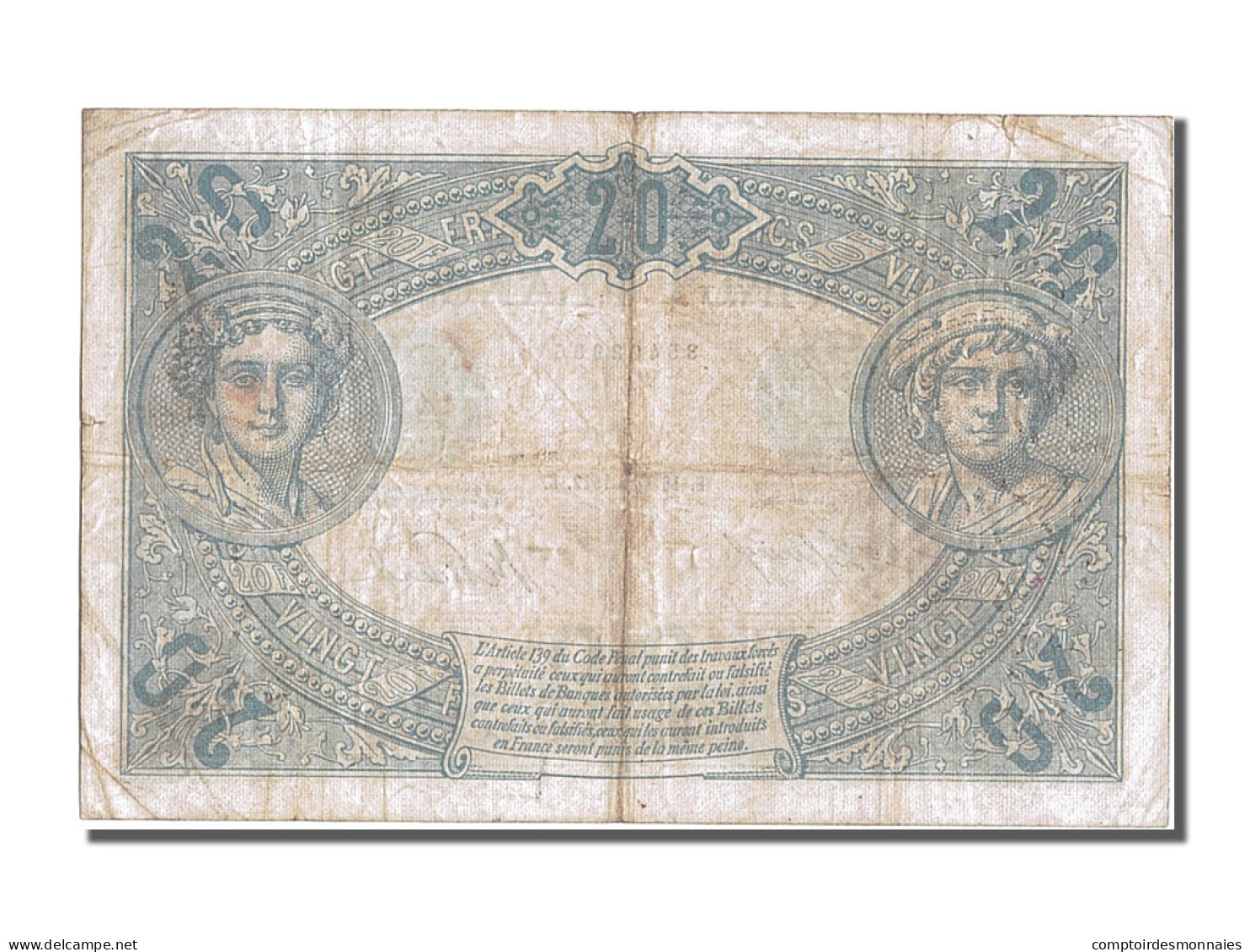 Billet, France, 20 Francs, 20 F 1905-1913 ''Bleu'', 1912, 1912-03-16, TTB - 20 F 1905-1913 ''Bleu''