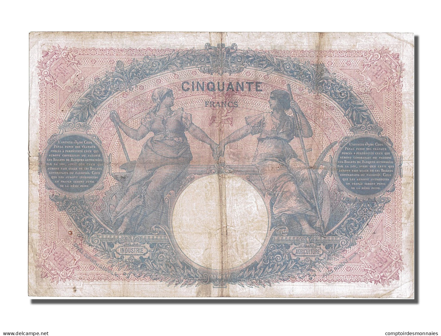 Billet, France, 50 Francs, 50 F 1889-1927 ''Bleu Et Rose'', 1914, 1914-03-14 - 50 F 1889-1927 ''Bleu Et Rose''