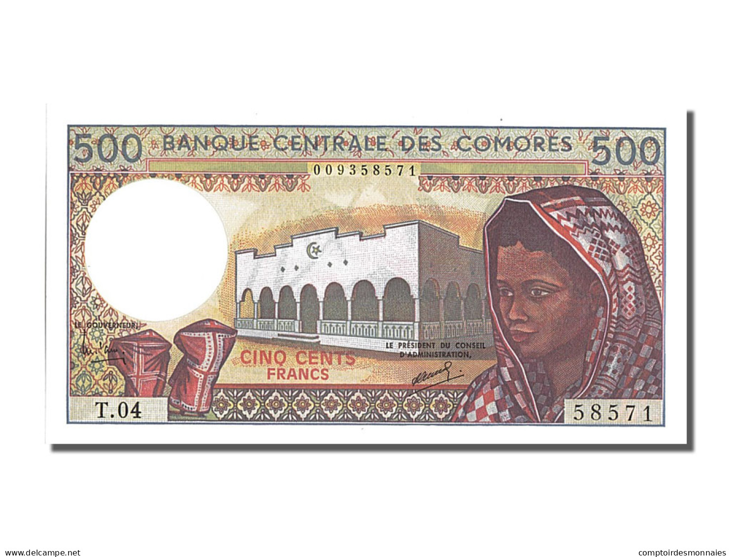 Billet, Comoros, 500 Francs, 1975, NEUF - Comores