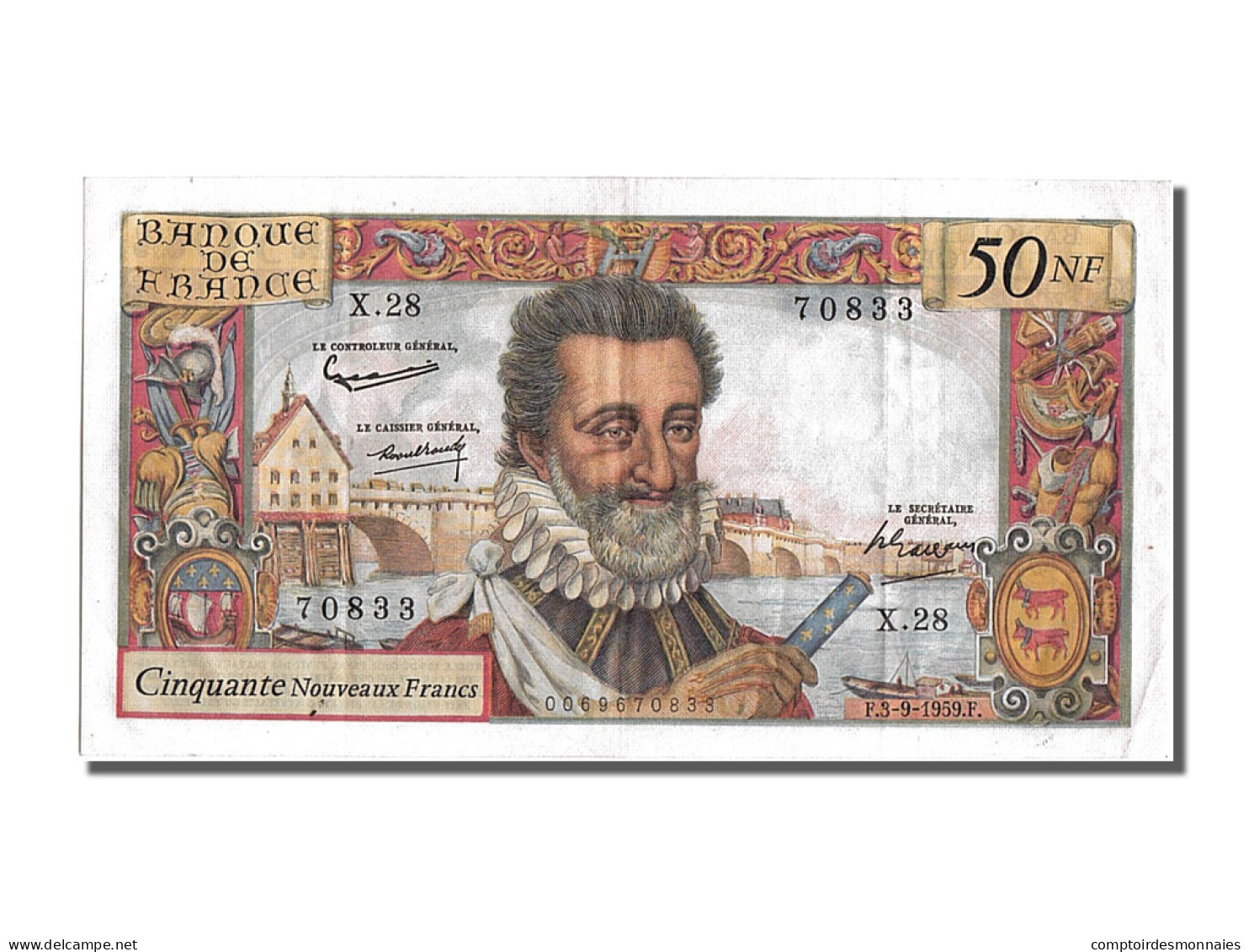 Billet, France, 50 Nouveaux Francs, 50 NF 1959-1961 ''Henri IV'', 1959 - 50 NF 1959-1961 ''Henri IV''