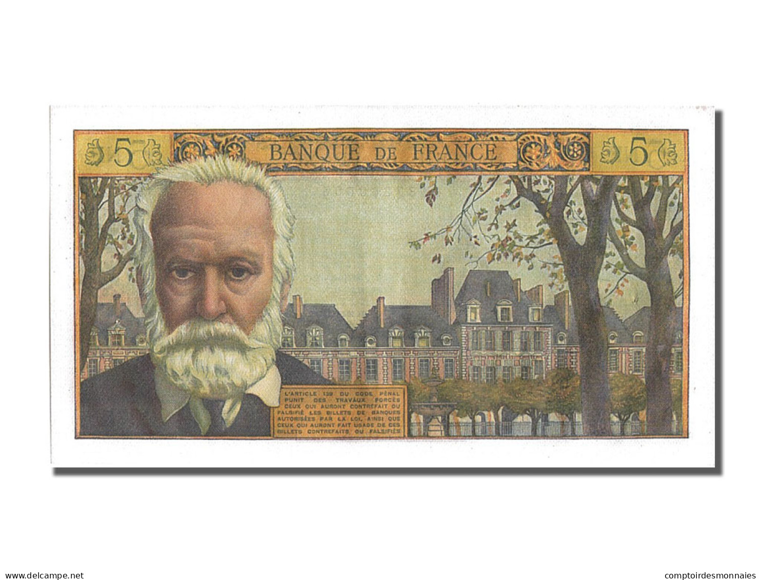 Billet, France, 5 Nouveaux Francs, 5 NF 1959-1965 ''Victor Hugo'', 1962 - 5 NF 1959-1965 ''Victor Hugo''