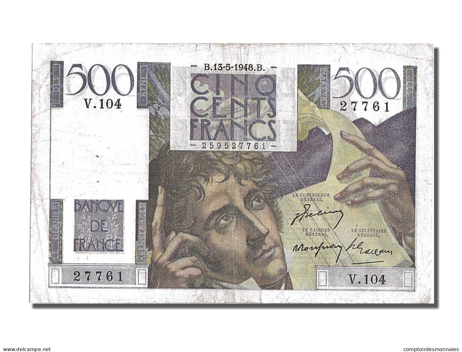 Billet, France, 500 Francs, 500 F 1945-1953 ''Chateaubriand'', 1948, 1948-05-13 - 500 F 1945-1953 ''Chateaubriand''