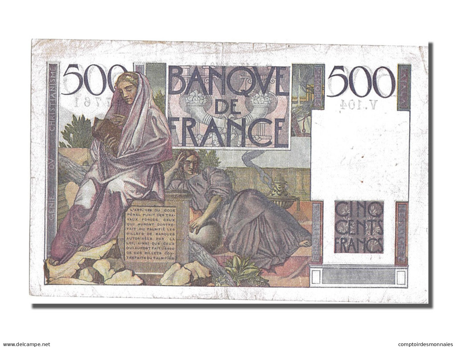 Billet, France, 500 Francs, 500 F 1945-1953 ''Chateaubriand'', 1948, 1948-05-13 - 500 F 1945-1953 ''Chateaubriand''