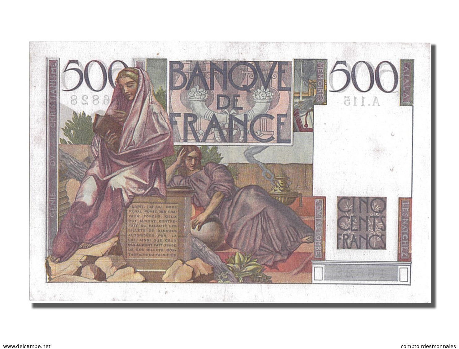 Billet, France, 500 Francs, 500 F 1945-1953 ''Chateaubriand'', 1952, 1952-09-04 - 500 F 1945-1953 ''Chateaubriand''