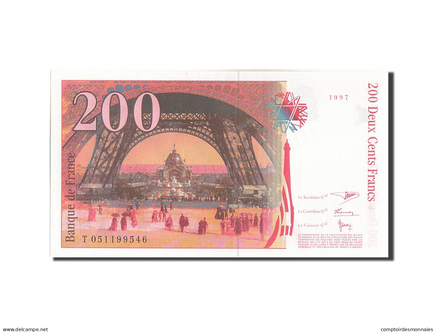 Billet, France, 200 Francs, 200 F 1995-1999 ''Eiffel'', 1997, SPL+ - 200 F 1995-1999 ''Eiffel''