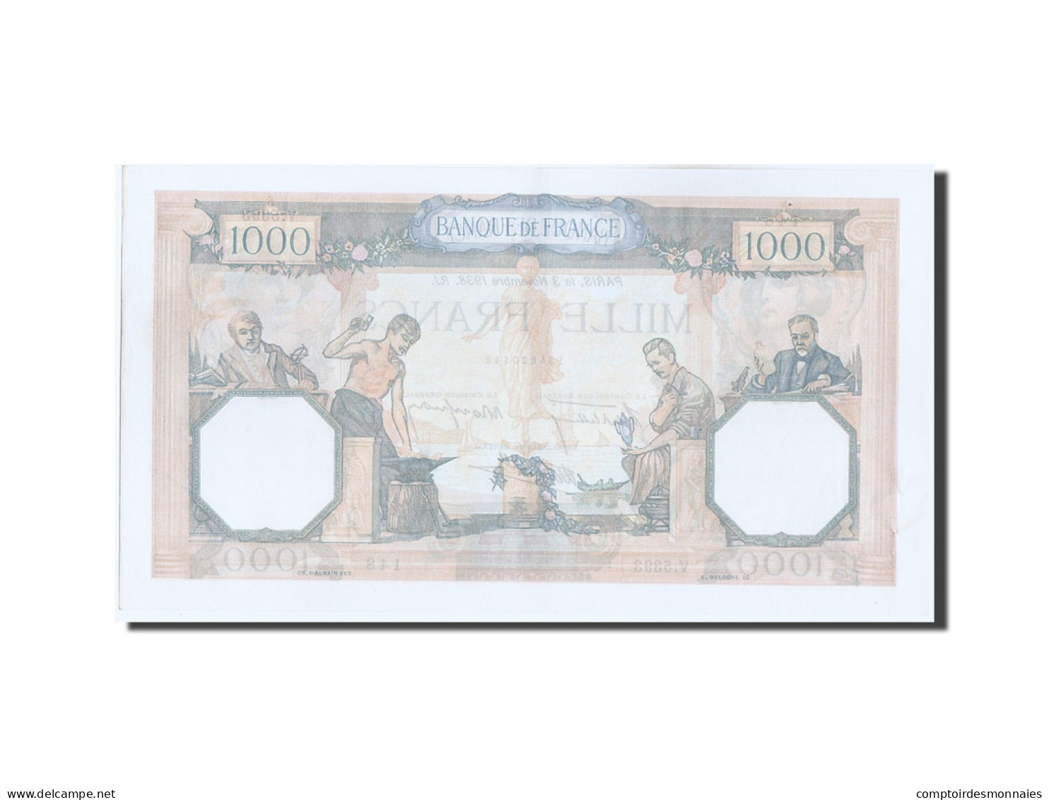 Billet, France, 1000 Francs, 1 000 F 1927-1940 ''Cérès Et Mercure'', 1938 - 1 000 F 1927-1940 ''Cérès E Mercure''