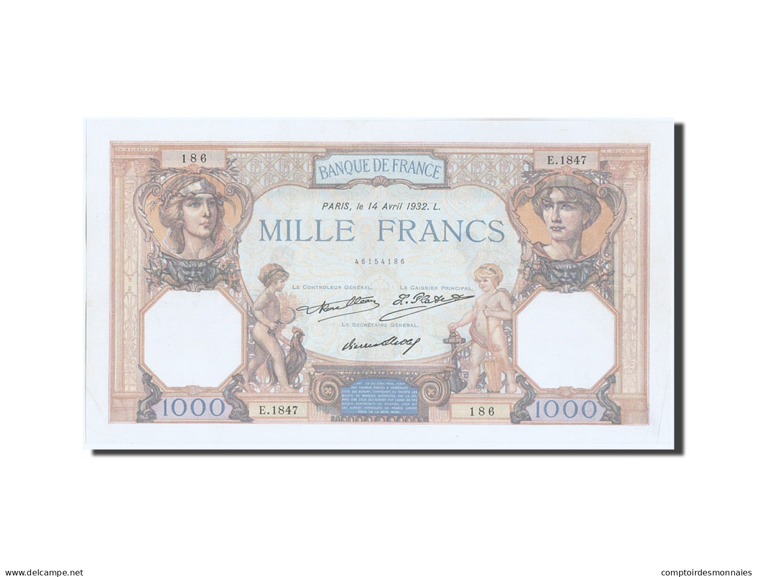 Billet, France, 1000 Francs, 1 000 F 1927-1940 ''Cérès Et Mercure'', 1932 - 1 000 F 1927-1940 ''Cérès E Mercure''