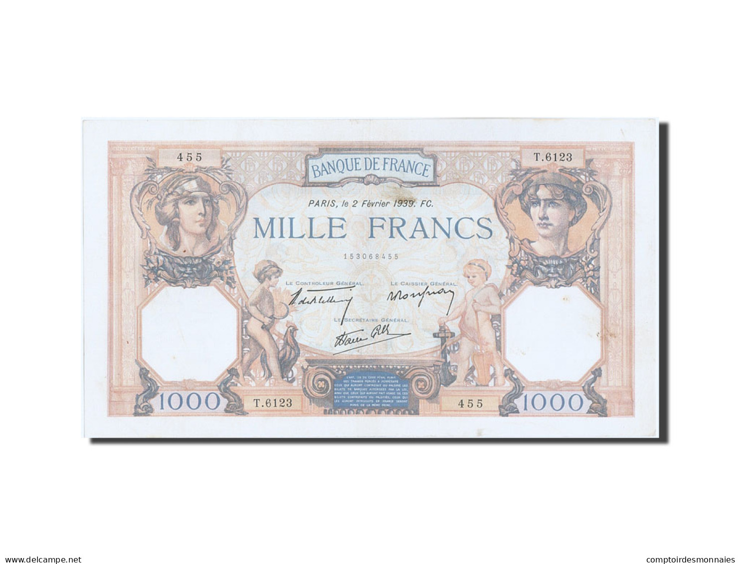 Billet, France, 1000 Francs, 1 000 F 1927-1940 ''Cérès Et Mercure'', 1939 - 1 000 F 1927-1940 ''Cérès Et Mercure''