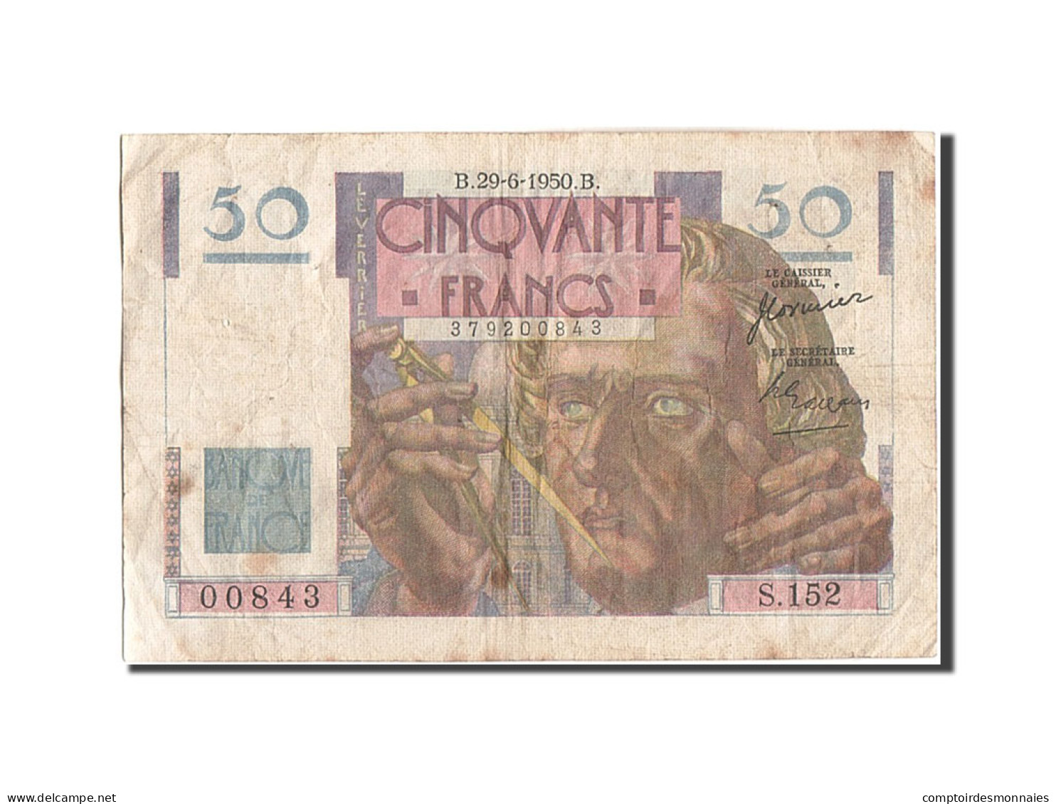 Billet, France, 50 Francs, 50 F 1946-1951 ''Le Verrier'', 1950, 1950-06-29, TB - 50 F 1946-1951 ''Le Verrier''
