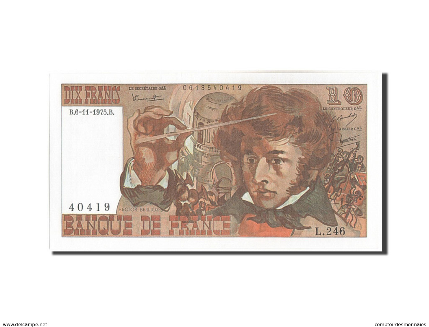 Billet, France, 10 Francs, 10 F 1972-1978 ''Berlioz'', 1975, 1975-11-06, SPL+ - 10 F 1972-1978 ''Berlioz''