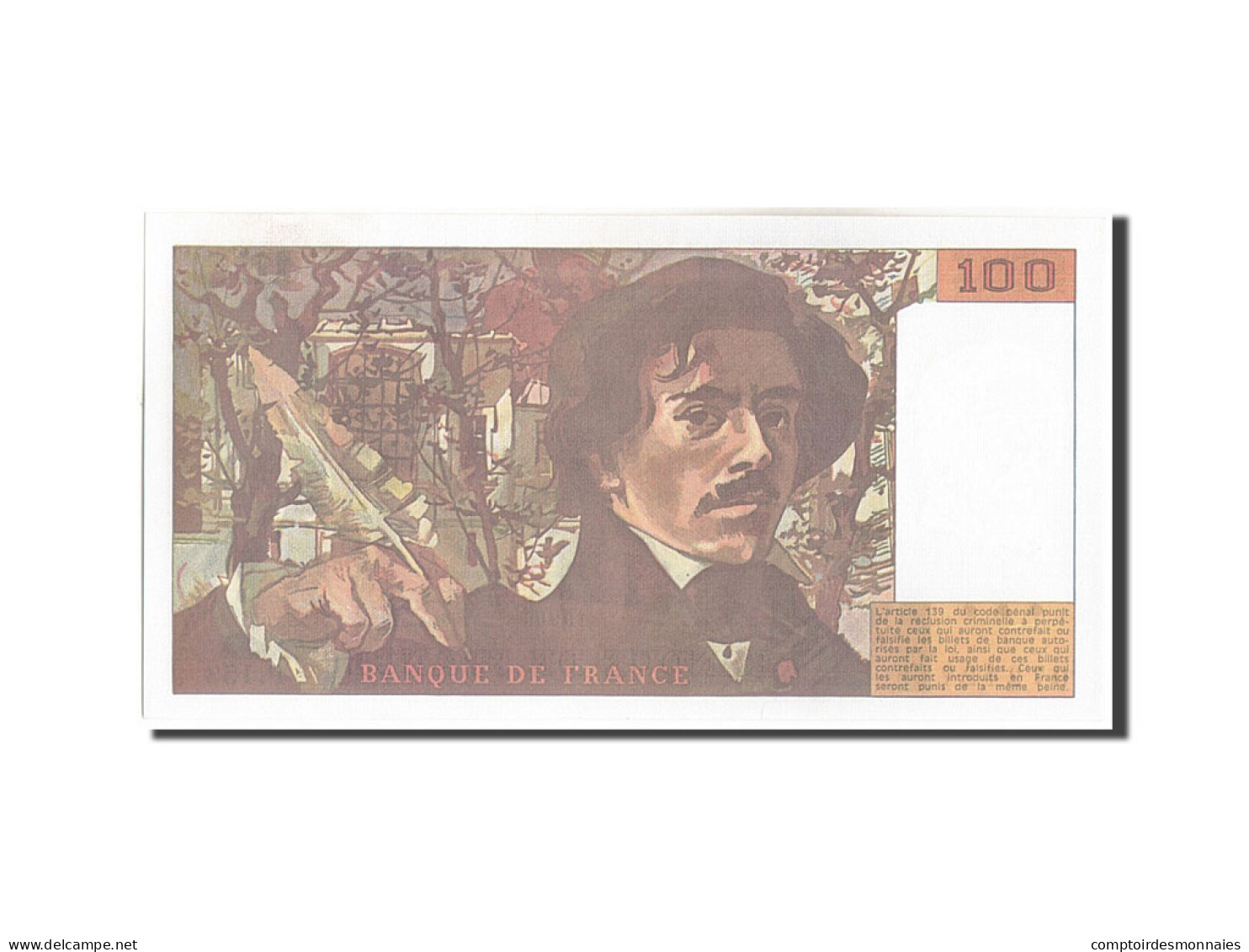 Billet, France, 100 Francs, 100 F 1978-1995 ''Delacroix'', 1990, 1990, SUP+ - 100 F 1978-1995 ''Delacroix''