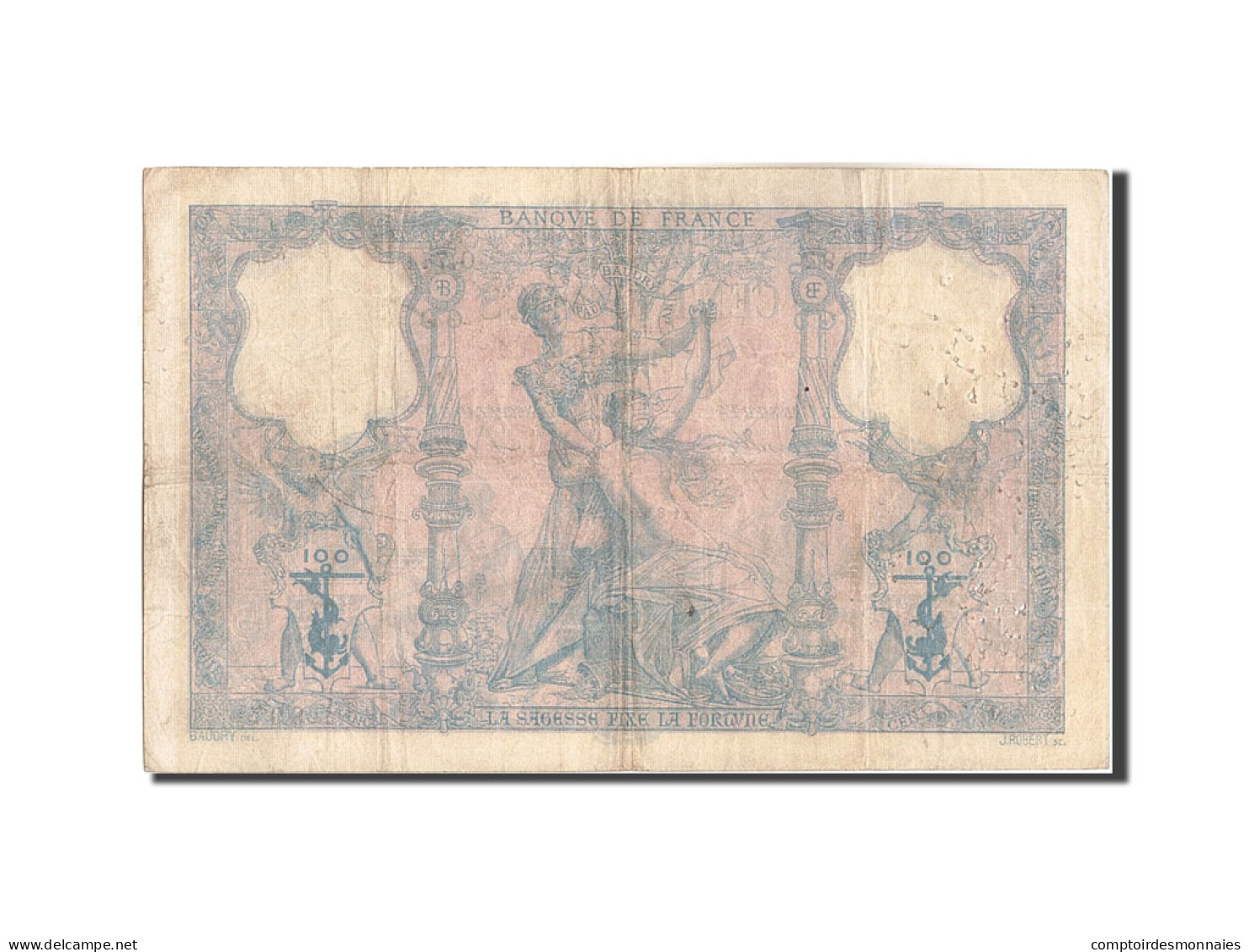 Billet, France, 100 Francs, 100 F 1888-1909 ''Bleu Et Rose'', 1890, 1890-02-22 - 100 F 1888-1909 ''Bleu Et Rose''