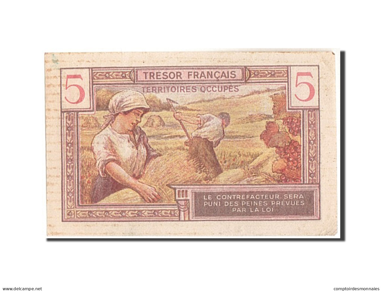 Billet, France, 5 Francs, 1947 French Treasury, 1947, 1947, TTB, Fayette:VF29.1 - 1947 Tesoro Francese