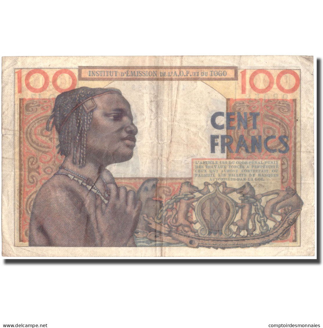 Billet, French West Africa, 100 Francs, 1957, 1957-05-20, KM:46, TTB - Togo