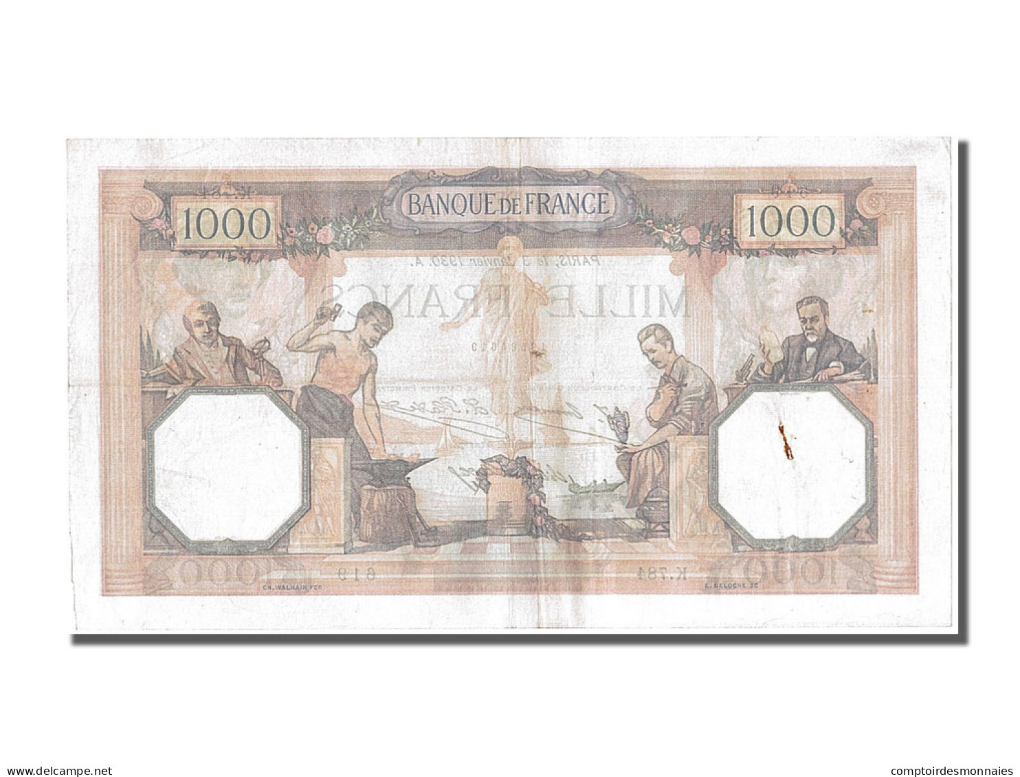 Billet, France, 1000 Francs, 1 000 F 1927-1940 ''Cérès Et Mercure'', 1930 - 1 000 F 1927-1940 ''Cérès Et Mercure''