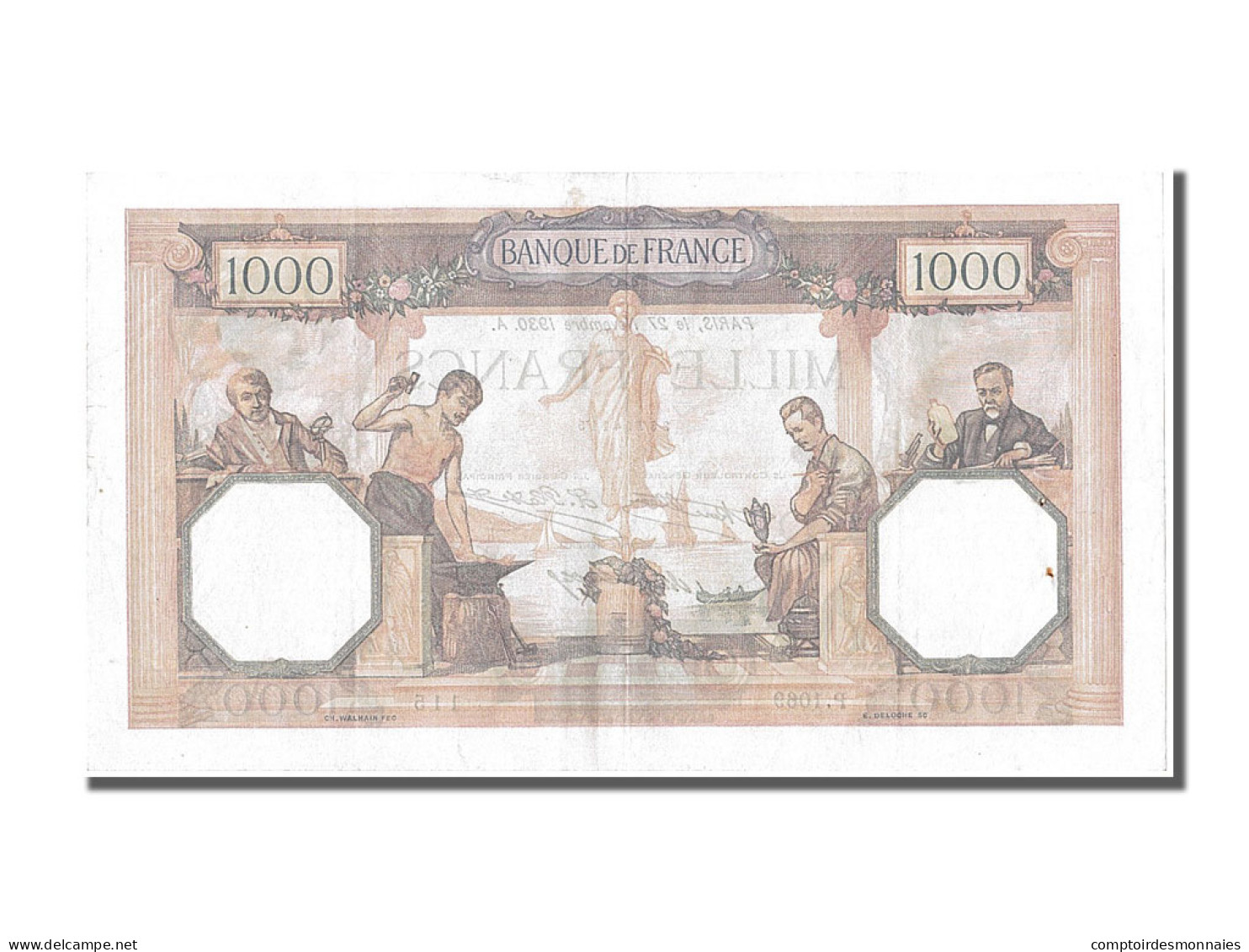 Billet, France, 1000 Francs, 1 000 F 1927-1940 ''Cérès Et Mercure'', 1930 - 1 000 F 1927-1940 ''Cérès Et Mercure''