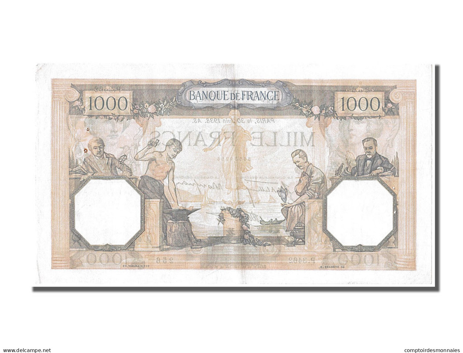 Billet, France, 500 Francs, 1 000 F 1927-1940 ''Cérès Et Mercure'', 1938 - 1 000 F 1927-1940 ''Cérès Et Mercure''