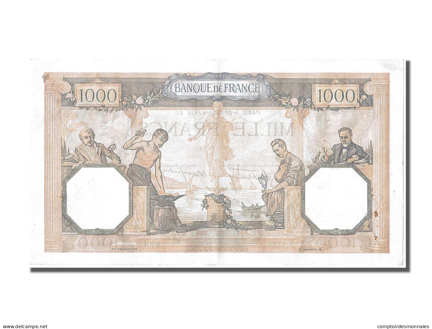 Billet, France, 500 Francs, 1 000 F 1927-1940 ''Cérès Et Mercure'', 1938 - 1 000 F 1927-1940 ''Cérès Et Mercure''