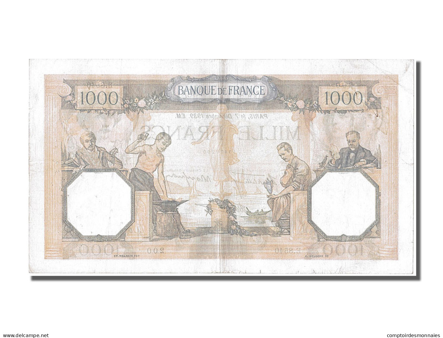 Billet, France, 500 Francs, 1 000 F 1927-1940 ''Cérès Et Mercure'', 1939 - 1 000 F 1927-1940 ''Cérès Et Mercure''