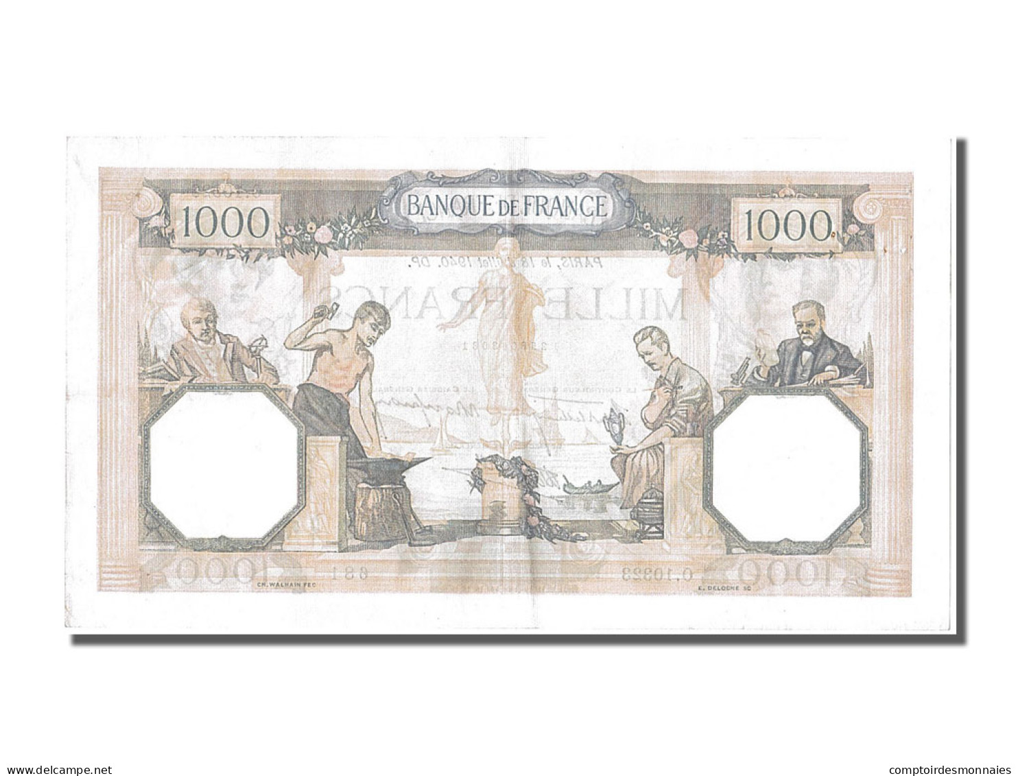 Billet, France, 500 Francs, 1 000 F 1927-1940 ''Cérès Et Mercure'', 1940 - 1 000 F 1927-1940 ''Cérès E Mercure''