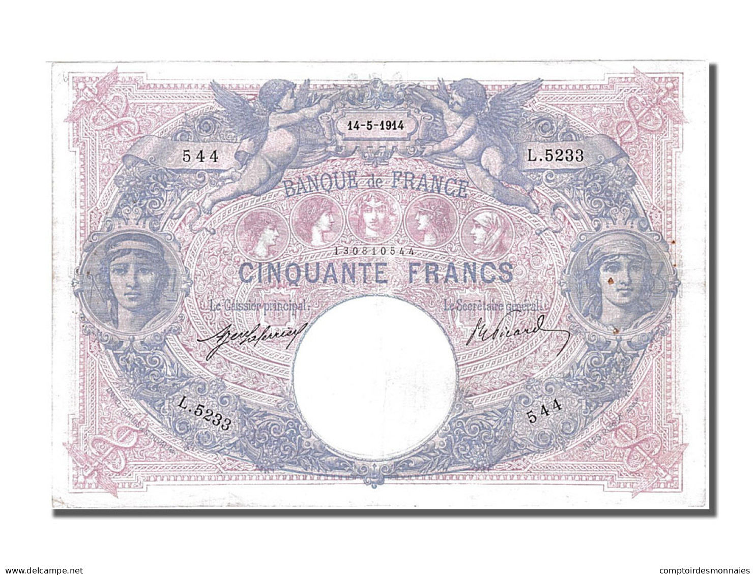 Billet, France, 50 Francs, 50 F 1889-1927 ''Bleu Et Rose'', 1914, 1914-05-14 - 50 F 1889-1927 ''Bleu Et Rose''