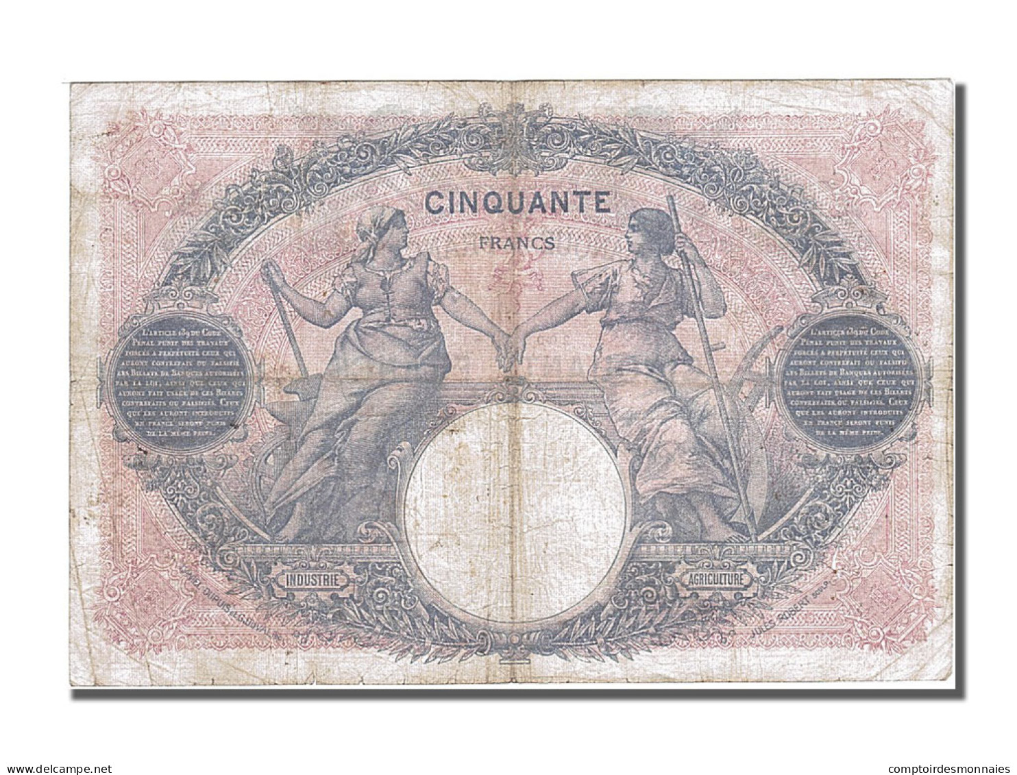 Billet, France, 50 Francs, 50 F 1889-1927 ''Bleu Et Rose'', 1918, 1918-05-07 - 50 F 1889-1927 ''Bleu Et Rose''