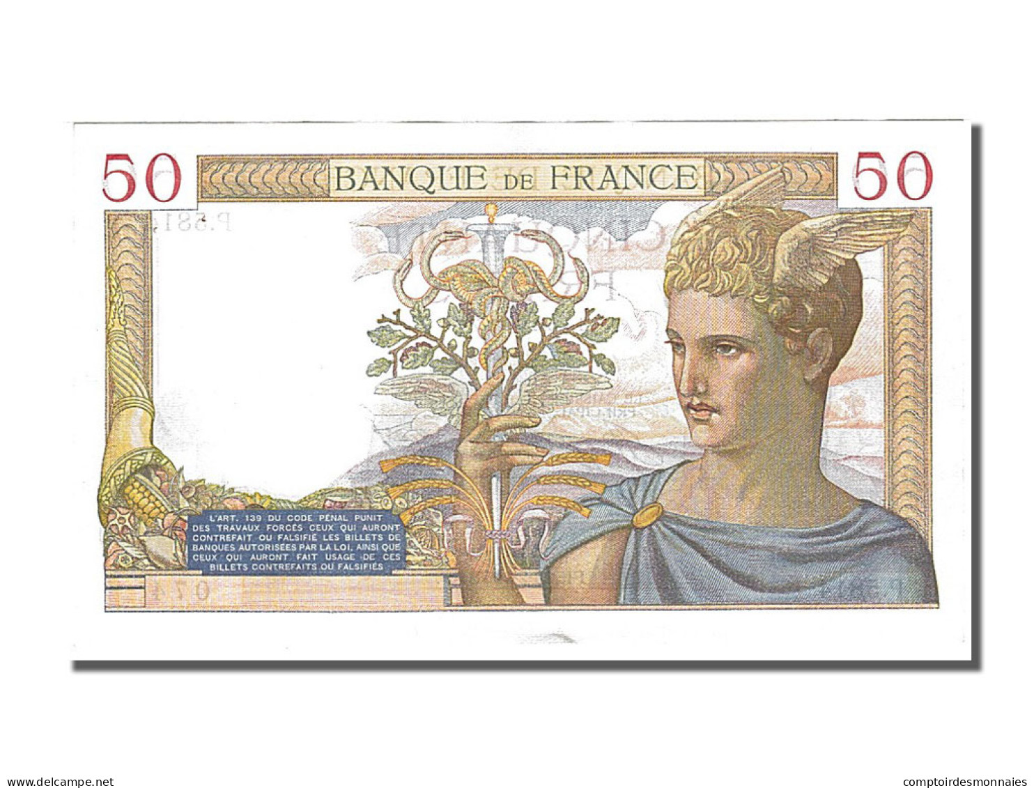 Billet, France, 50 Francs, 50 F 1934-1940 ''Cérès'', 1937, 1937-02-25, SUP+ - 50 F 1934-1940 ''Cérès''