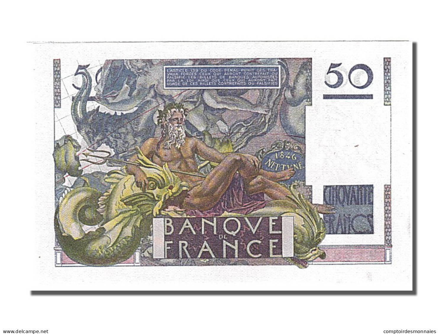 Billet, France, 50 Francs, 50 F 1946-1951 ''Le Verrier'', 1946, 1946-03-14, SPL - 50 F 1946-1951 ''Le Verrier''