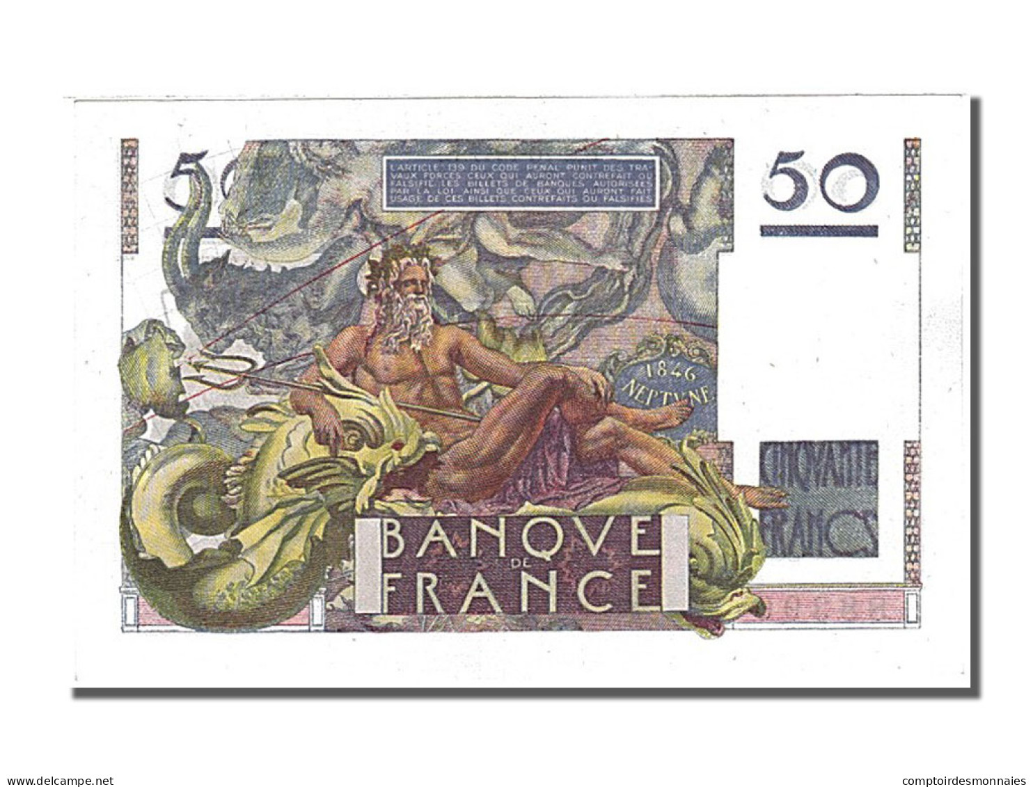 Billet, France, 50 Francs, 50 F 1946-1951 ''Le Verrier'', 1947, 1947-10-02 - 50 F 1946-1951 ''Le Verrier''