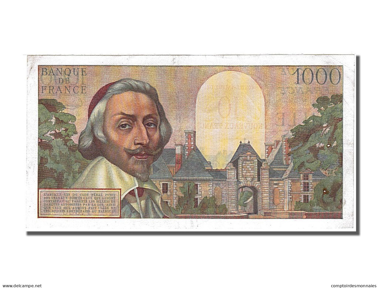 Billet, France, 10 Nouveaux Francs On 1000 Francs, 1955-1959 Overprinted With - 1955-1959 Opdruk ''Nouveaux Francs''