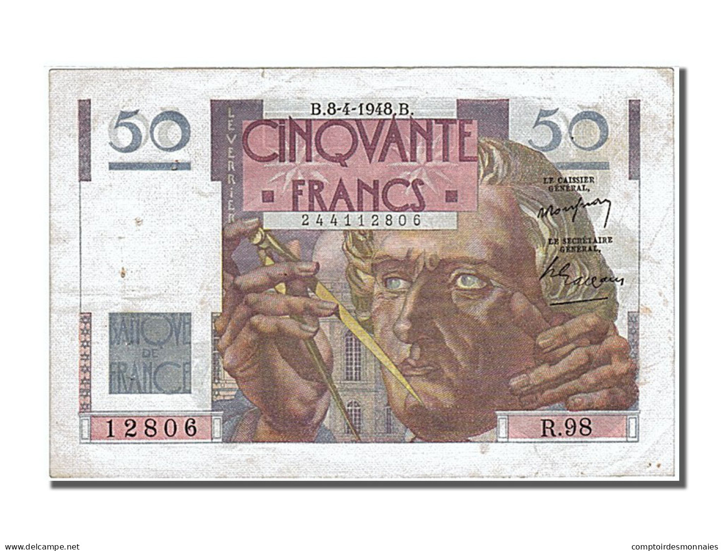 Billet, France, 50 Francs, 50 F 1946-1951 ''Le Verrier'', 1948, 1948-04-08, SUP - 50 F 1946-1951 ''Le Verrier''