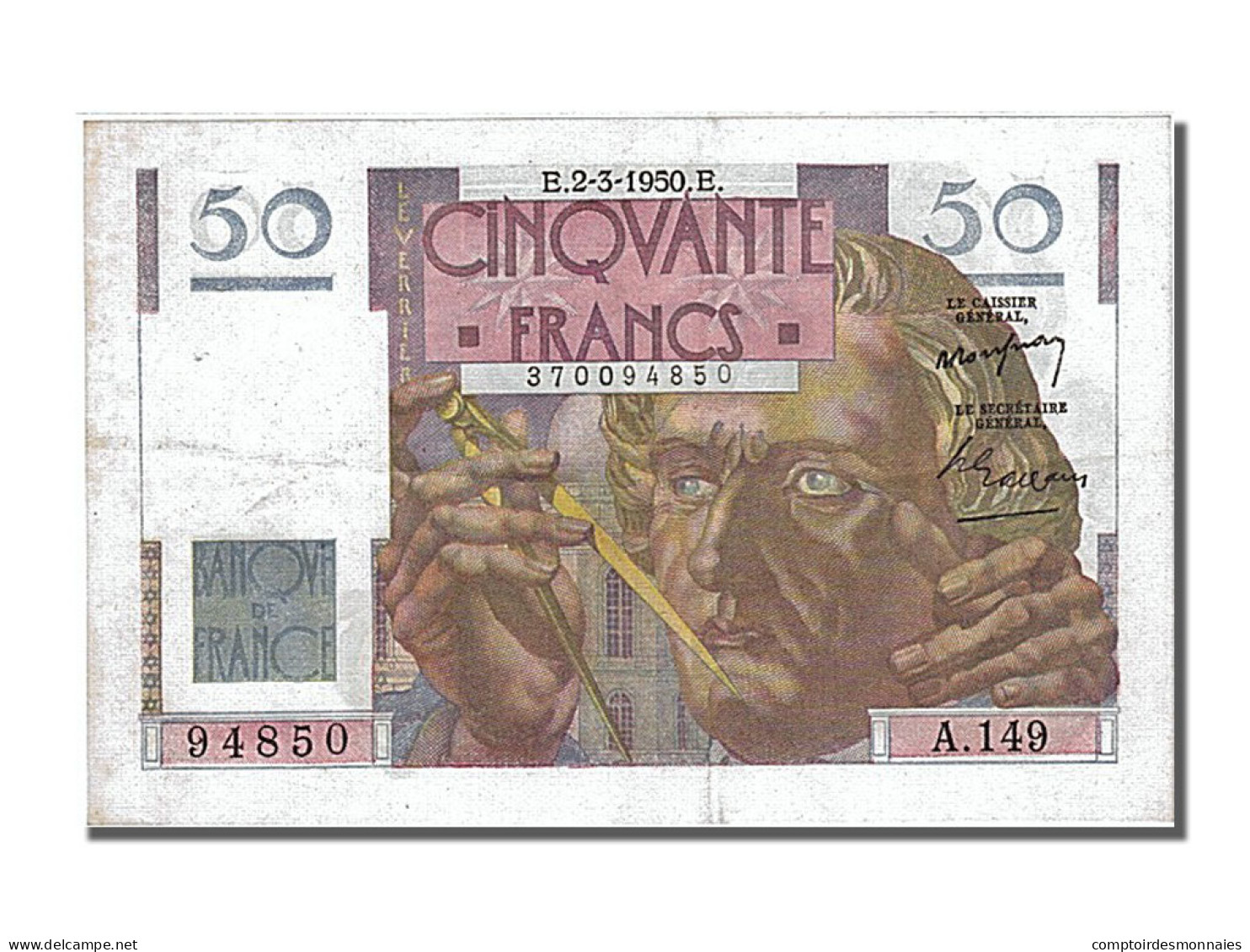 Billet, France, 50 Francs, 50 F 1946-1951 ''Le Verrier'', 1950, 1950-03-02, SUP - 50 F 1946-1951 ''Le Verrier''