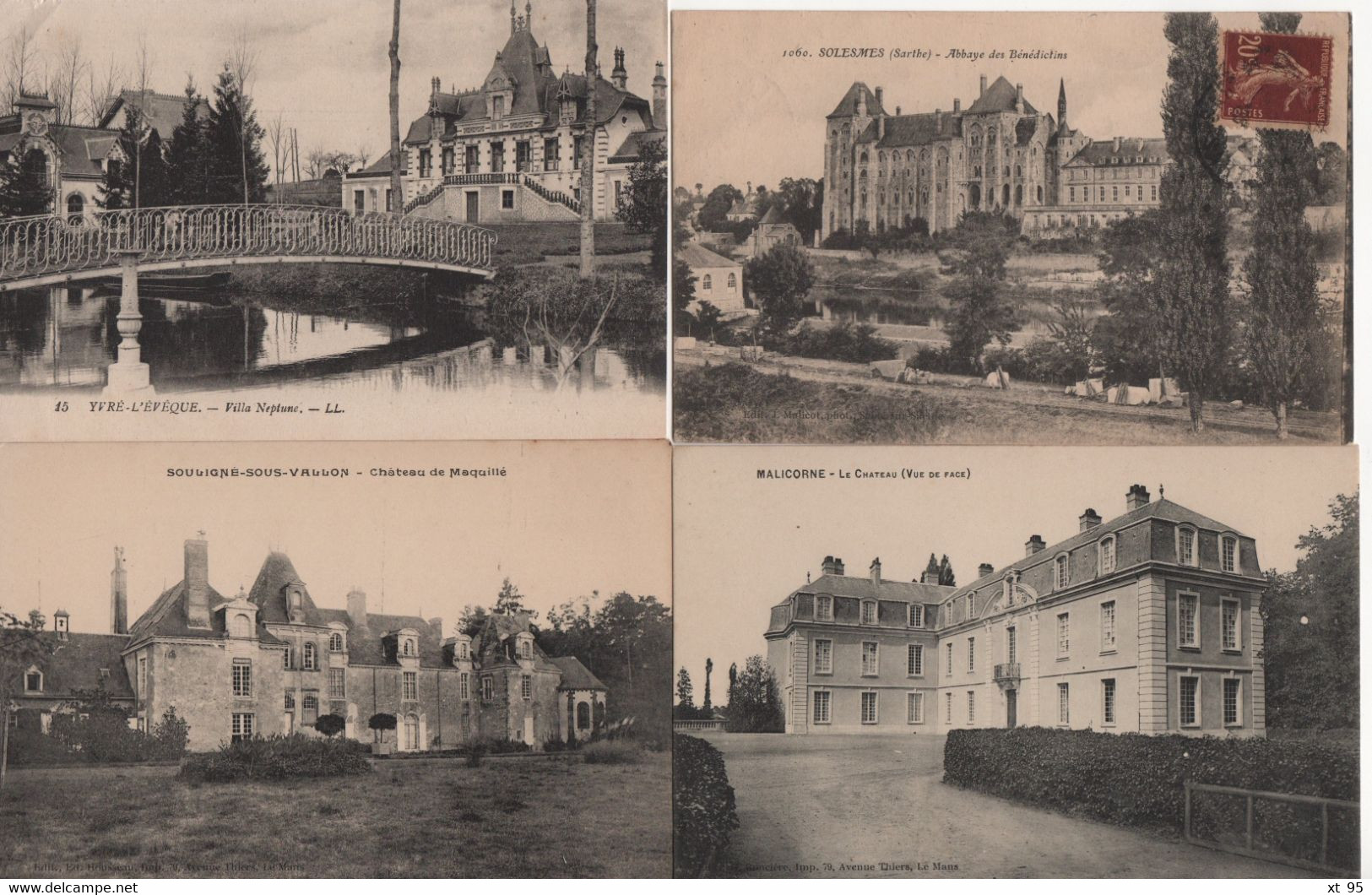 Sarthe - lot de 80 cartes postales differentes - frais de port offerts