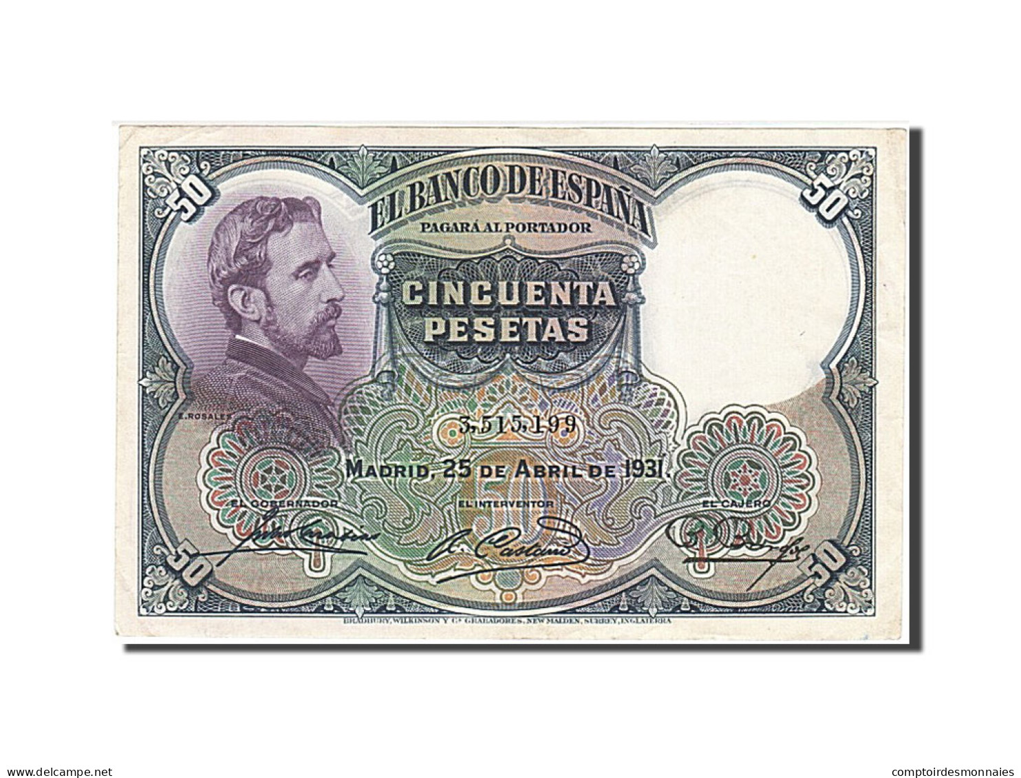 Billet, Espagne, 50 Pesetas, 1931, 1931-04-25, SUP - 50 Pesetas