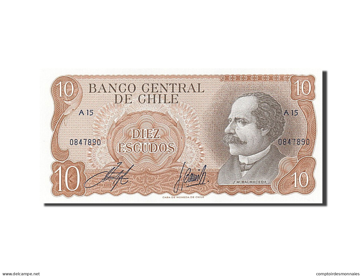 Billet, Chile, 10 Escudos, 1962, SPL - Chile