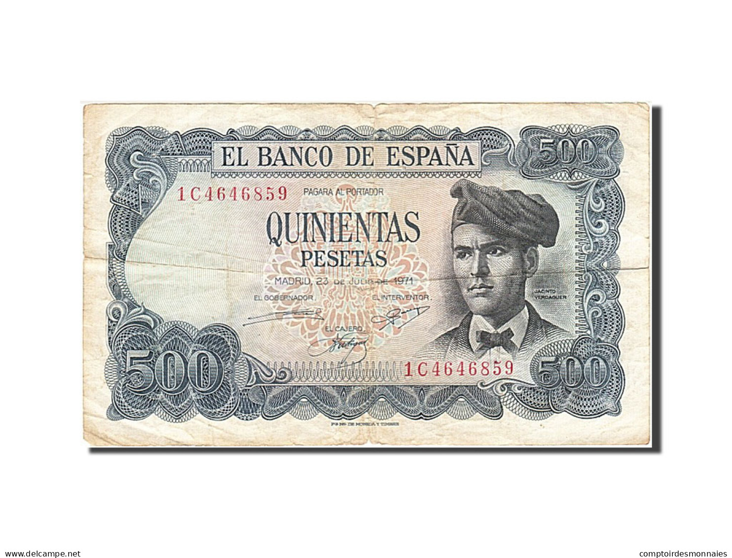 Billet, Espagne, 500 Pesetas, 1971, 1971-07-23, TB - 500 Pesetas