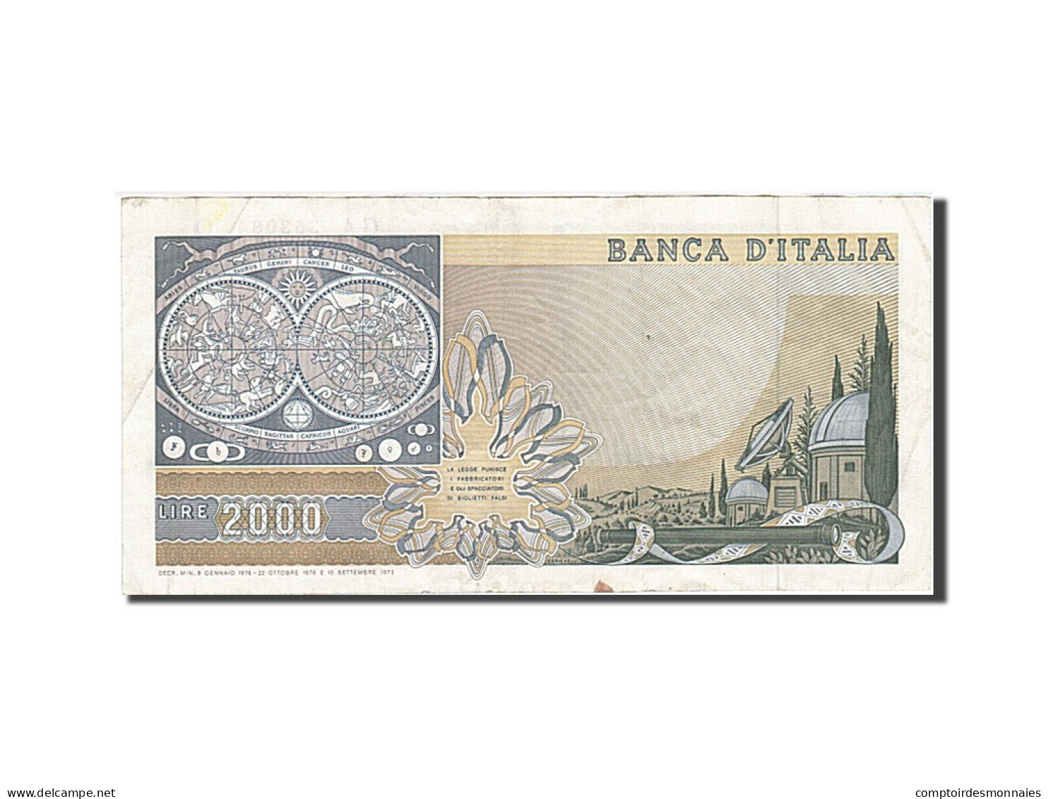 Billet, Italie, 2000 Lire, 1973, TTB - 2000 Liras