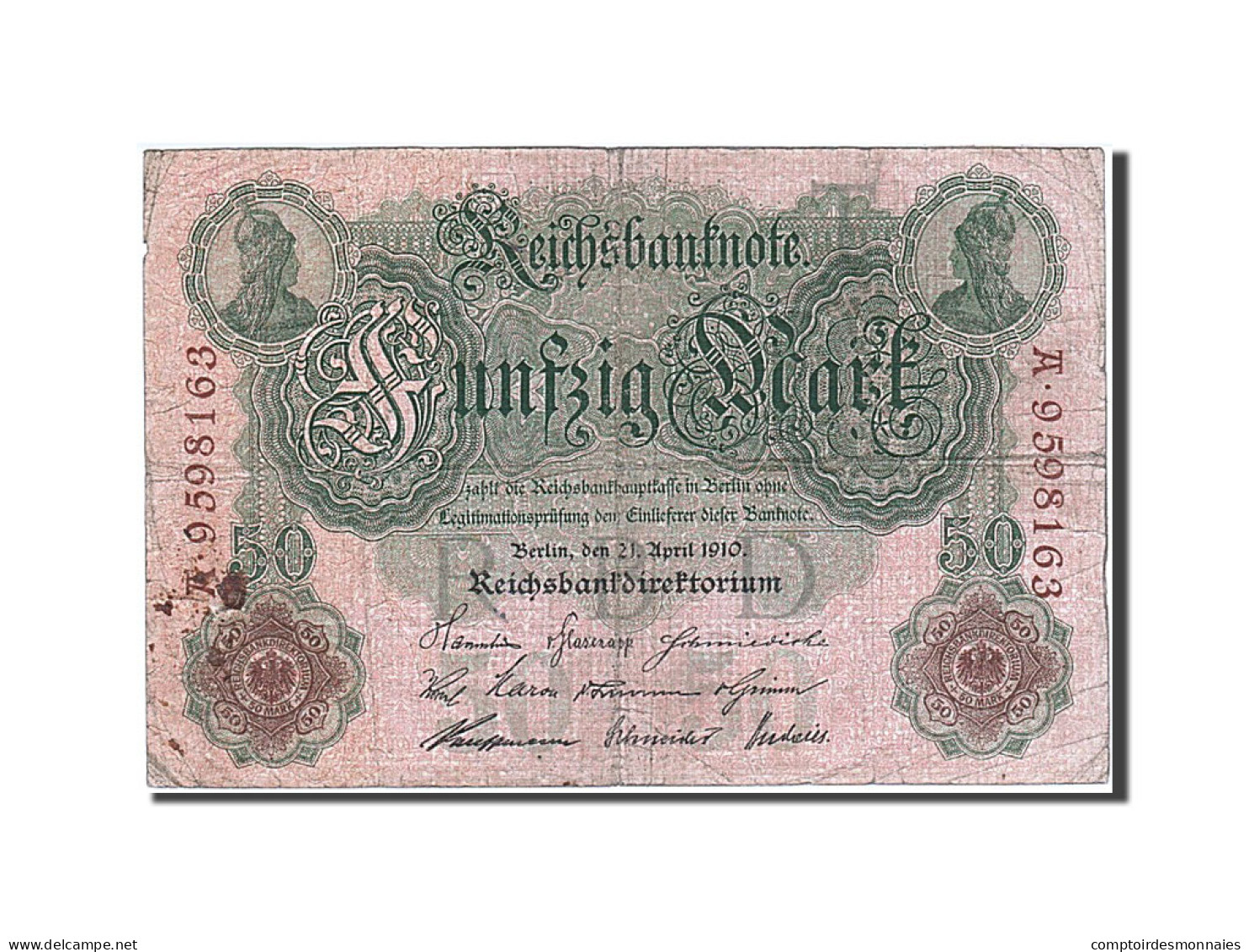 Billet, Allemagne, 50 Mark, 1910, 1910-04-21, B - 50 Mark