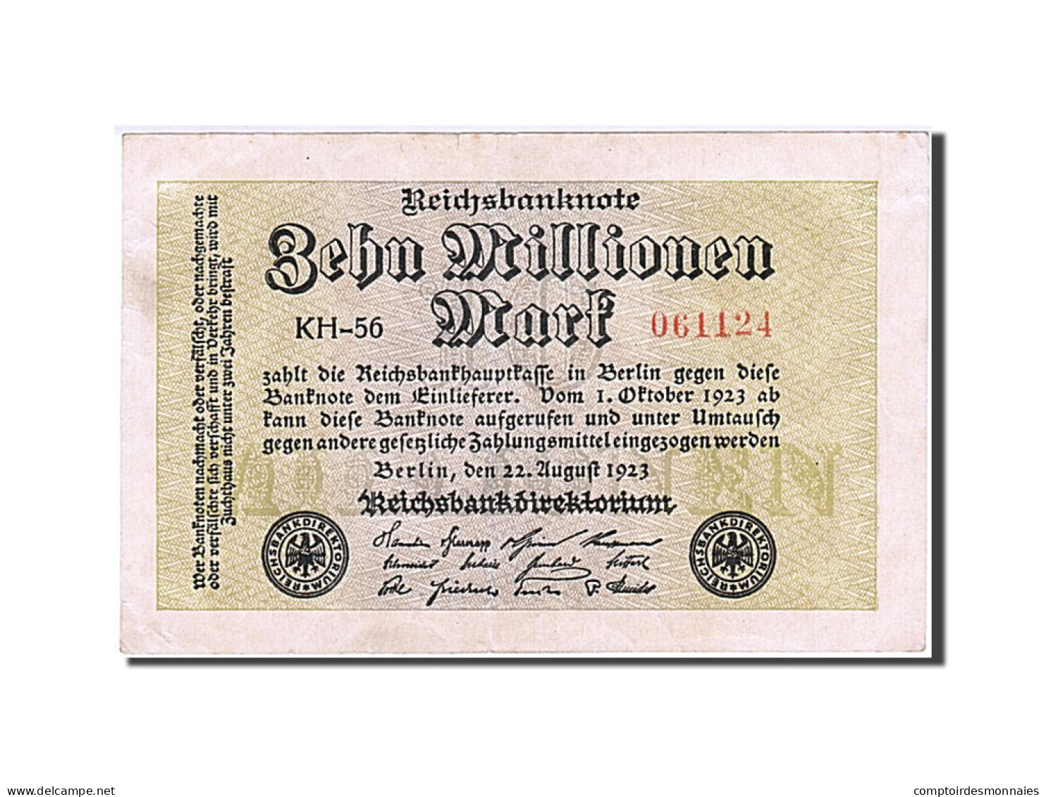 Billet, Allemagne, 1923-08-22 - 10 Mio. Mark