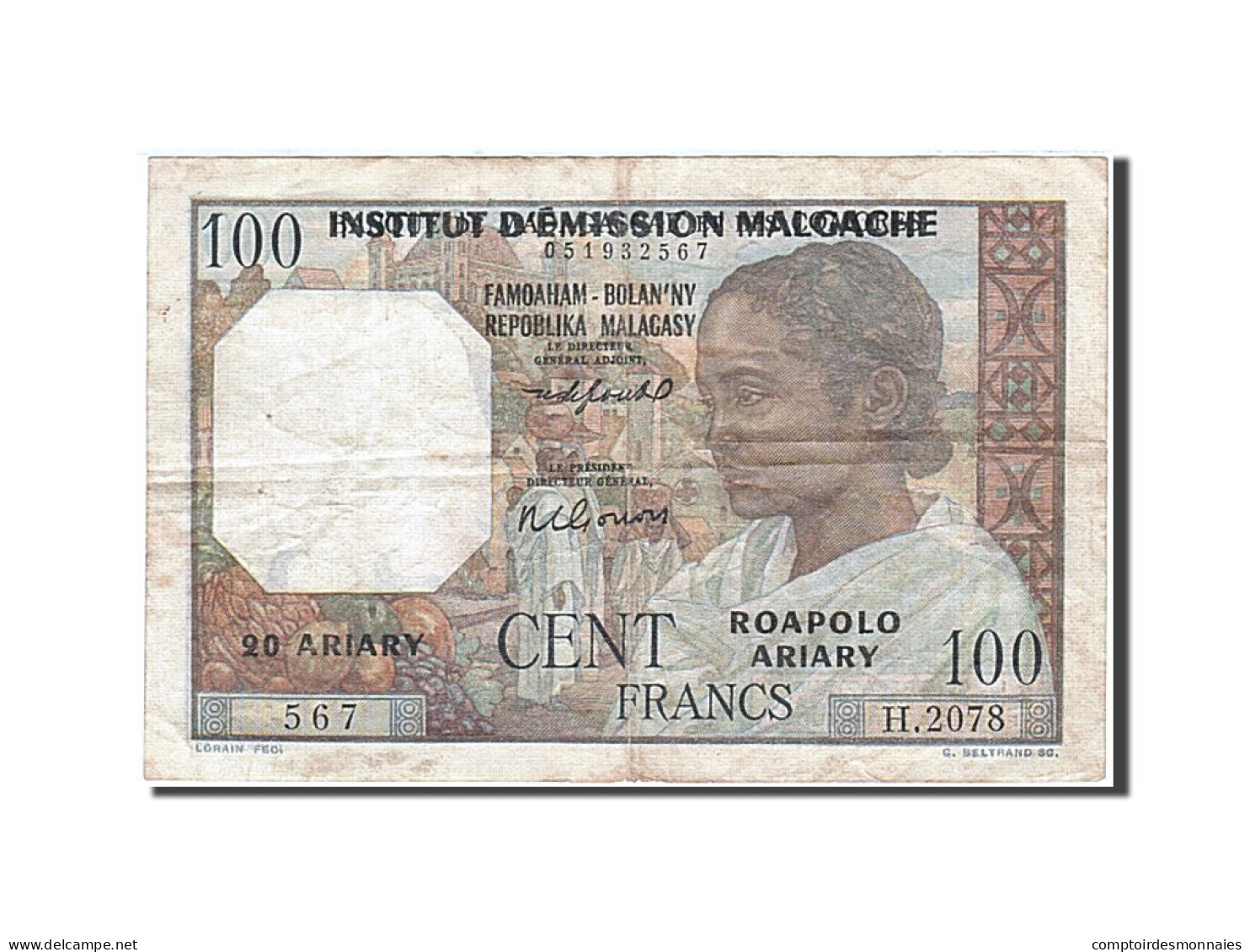 Billet, Comoros, 100 Francs, 1960, Undated, KM:3b, TB+ - Comoros