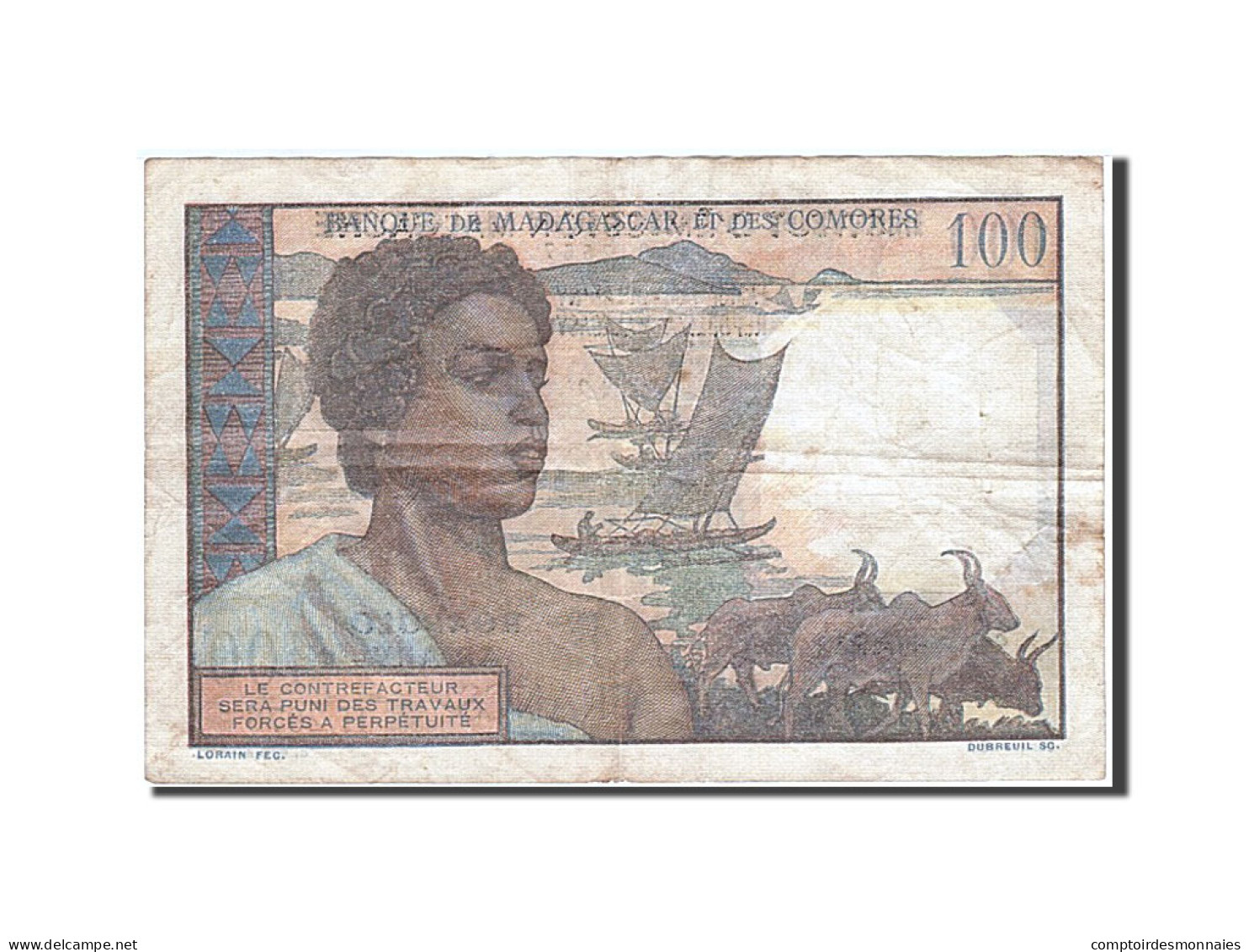 Billet, Comoros, 100 Francs, 1960, Undated, KM:3b, TB+ - Comoros