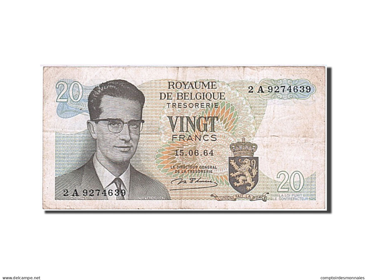 Billet, Belgique, 20 Francs, 1964, 1964-06-15, KM:138, TTB+ - Autres & Non Classés