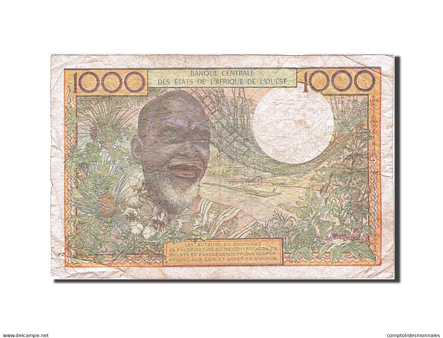 Billet, West African States, 1000 Francs, 1961-1965, Undated, KM:203Bn, TTB - West African States