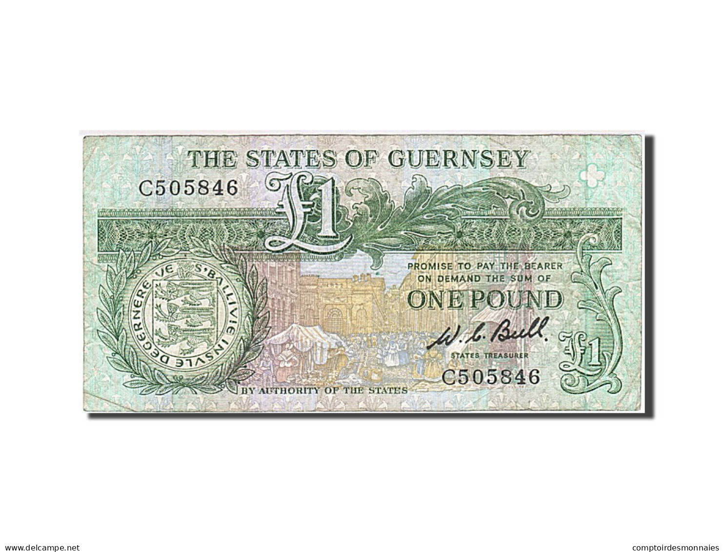 Billet, Guernsey, 1 Pound, 1980-1989, Undated, KM:48a, TTB - Guernesey