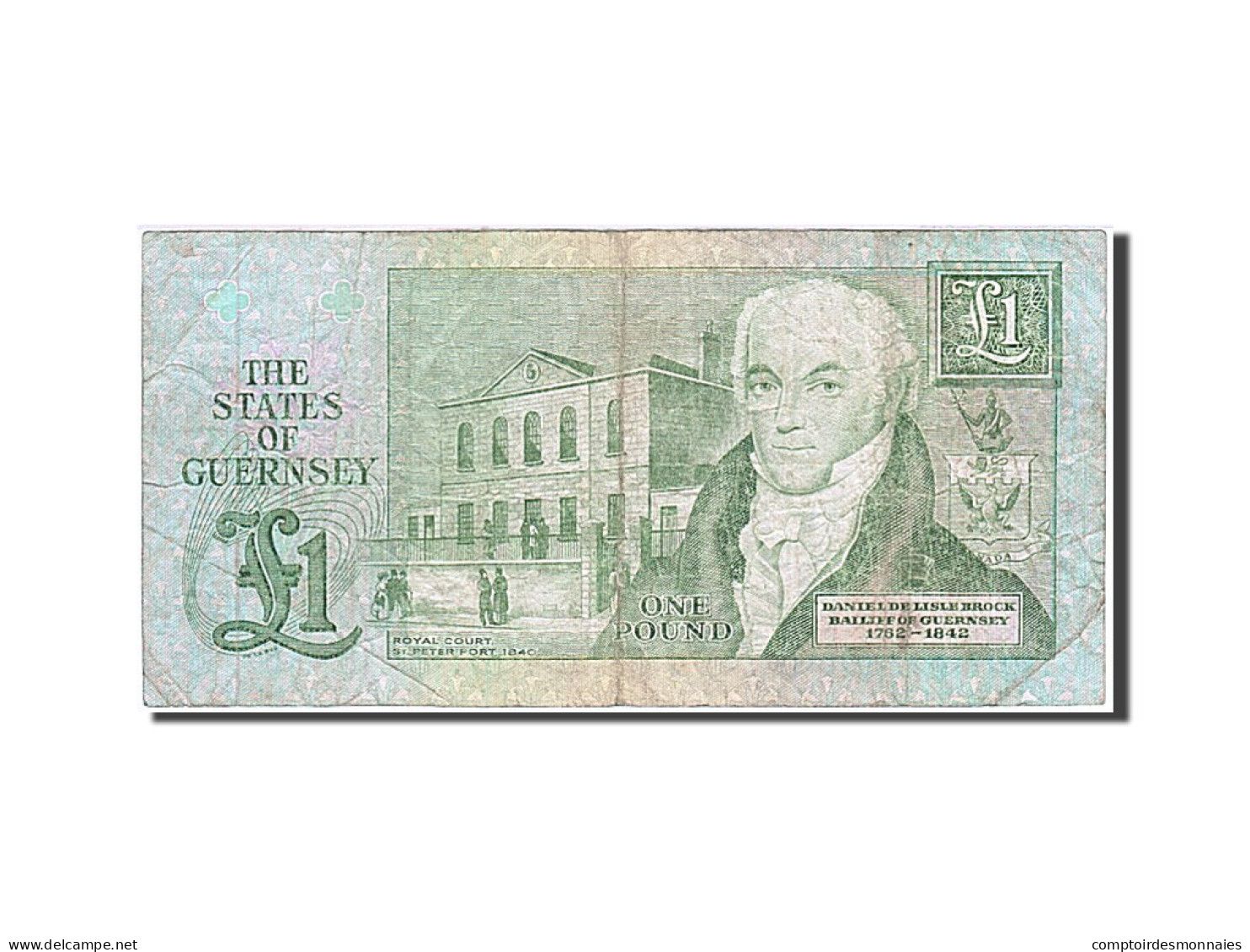 Billet, Guernsey, 1 Pound, 1980-1989, Undated, KM:48a, TTB - Guernsey