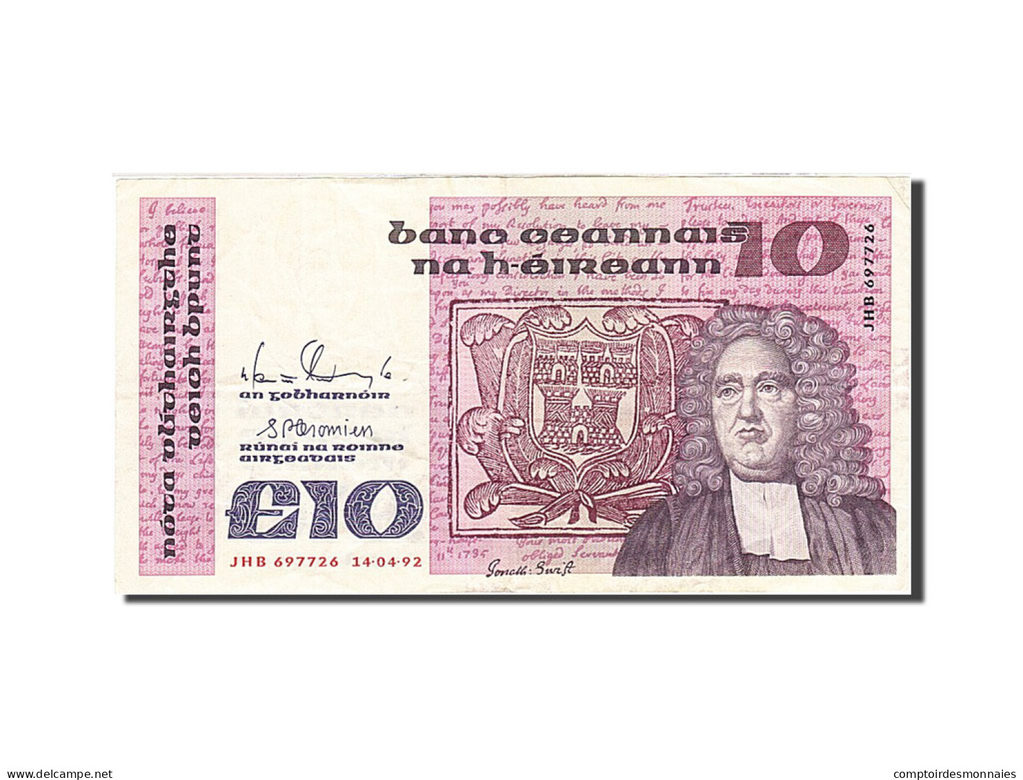 Billet, Ireland - Republic, 10 Pounds, 1978-1992, 1992-04-14, KM:72c, SUP - Irland